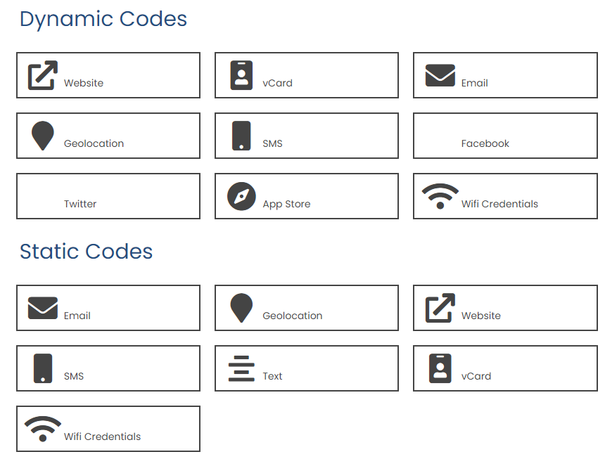 Multiple QR Code Options